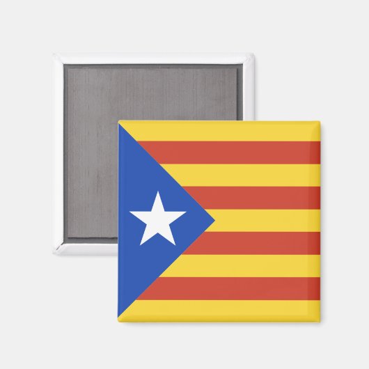 Estelada - Katalanische Flagge mit Stern Magnet (Vorderseite/Rückseite)