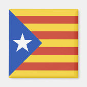 Estelada - Katalanische Flagge mit Stern Magnet (Vorne)