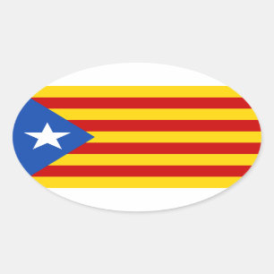 Estelada Katalonien Flagge Ovaler Aufkleber