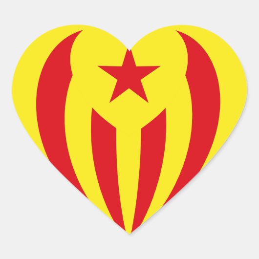 Estelada Vermella Herz Herz-Aufkleber (Vorderseite)