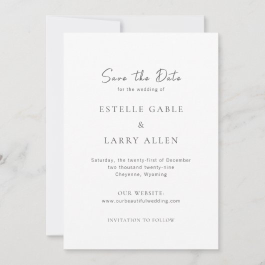 Estelle Elegant Wedding Save The Date (Vorderseite)