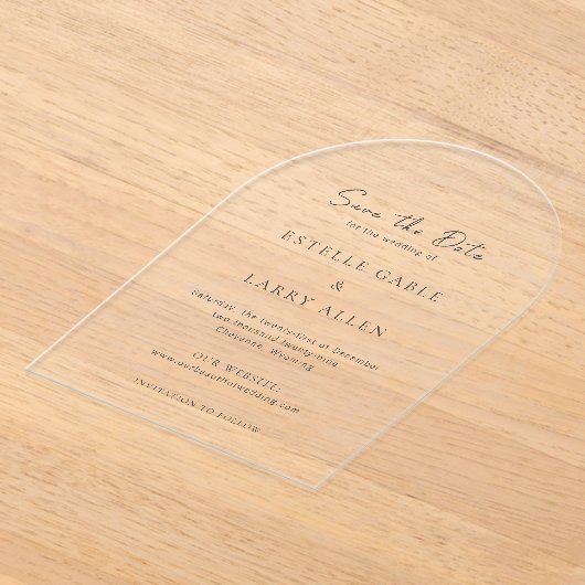 Estelle Elegant Wedding Save the Date Acryleinladungen (Ablage )