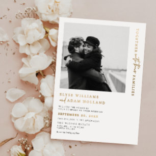 Estelle Foto Gold Foil Foil Wedding Einladung