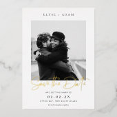 Estelle Foto Save the Date Gold Foil Folieneinladung (Vorderseite)