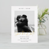 Estelle Foto Save the Date Gold Foil Folieneinladung (Stehend vorne)
