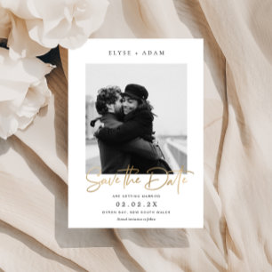 Estelle Foto Save the Date Gold Foil Folieneinladung