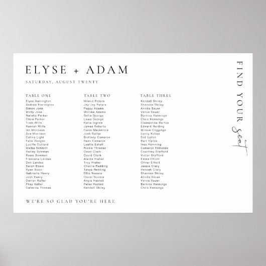 Estelle Minimal 3 Bankett-Tisch-Plakat Poster (Vorne)