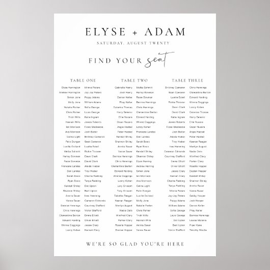 Estelle Minimal 3 Bankett-Tisch-Plakat Poster (Vorne)