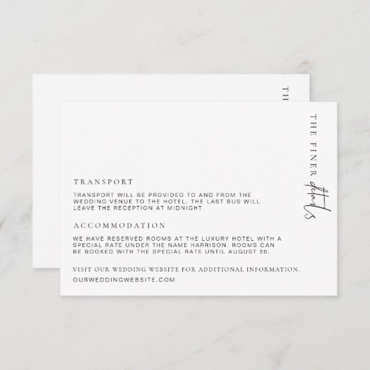 Estelle Minimalistisch Finer Details - Umschließun Begleitkarte (Vorne/Hinten)