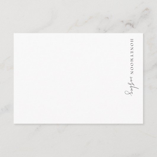 Estelle Minimalistisch Honeymoon wünschcard Begleitkarte (Rückseite)