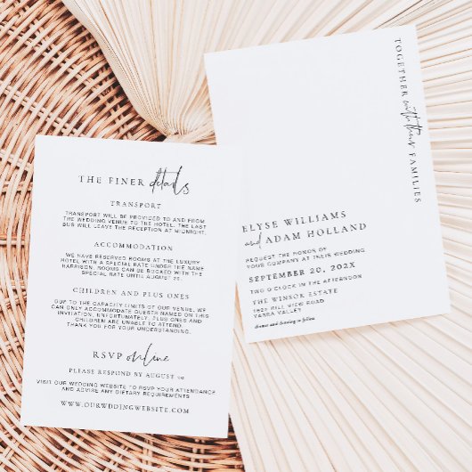 Estelle Minimalistisch Wedding Details Card Einladung