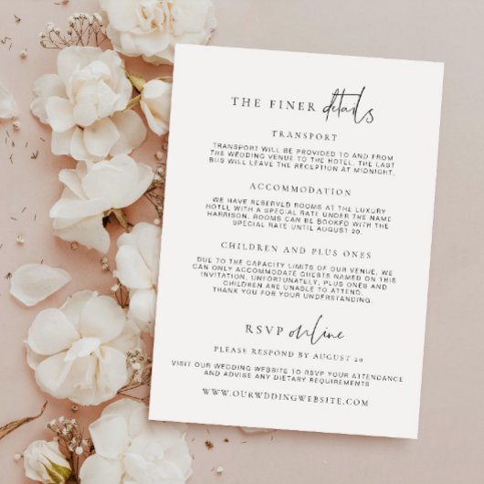 Estelle Minimalistisch Wedding Details Card Einladung
