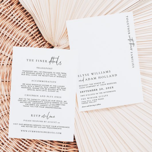 Estelle Minimalistisch Wedding Details Card Einladung