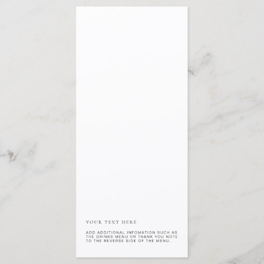 Estelle Minimalistisch Wedding Long Menu Menükarte (Rückseite)