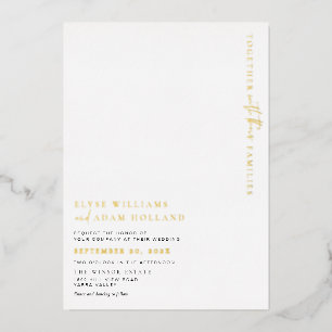 Estelle Minimalistische Goldfolie Hochzeitseinladu Folieneinladung