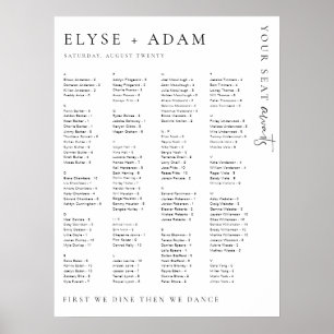 Estelle Modern Minimal Alphabetisches Sitzplakat Poster