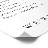 Estelle Modern Minimal Alphabetisches Sitzplakat Poster (Ecke)