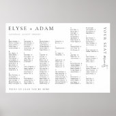Estelle Modern Minimal Alphabetisches Sitzplakat Poster (Vorne)
