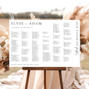 Estelle Modern Minimal Alphabetisches Sitzplakat Poster