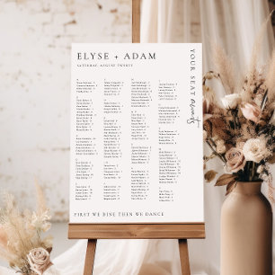 Estelle Modern Minimal Alphabetisches Sitzplakat Poster