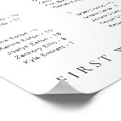 Estelle Modern Minimal Alphabetisches Sitzplakat Poster (Ecke)