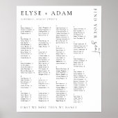 Estelle Modern Minimal Alphabetisches Sitzplakat Poster (Vorne)