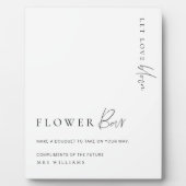 Estelle Modern Minimal Blume Bar Sign Fotoplatte (Vorderseite)