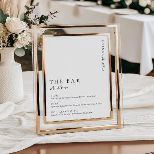 Estelle Modern Minimal Das Bar-Menü-Schild Poster