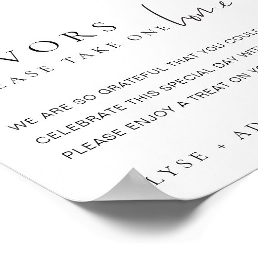 Estelle Modern Minimal Favorits Signing Poster (Ecke)