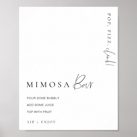 Estelle Modern Minimal Mimosa Bar Sign Poster (Vorne)
