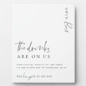 Estelle Modern Minimal Open Bar Menu-Zeichen Fotoplatte (Vorderseite)