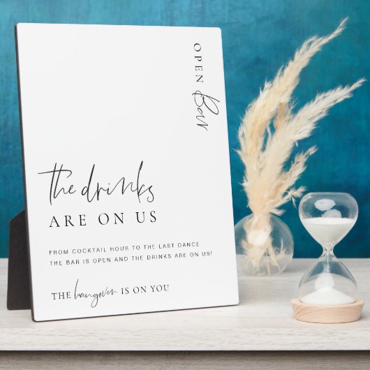 Estelle Modern Minimal Open Bar Menu-Zeichen Fotoplatte (Seite)