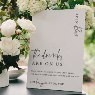 Estelle Modern Minimal Open Bar Menu-Zeichen Poster