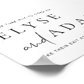 Estelle Modern Minimal Petal Toss Sign Poster (Ecke)