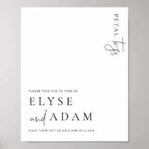 Estelle Modern Minimal Petal Toss Sign Poster