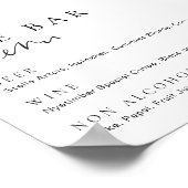 Estelle Modern Minimal The Bar Menu Signature Poster (Ecke)