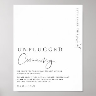 Estelle Modern Minimal Unplugged Zeremony Sign Poster