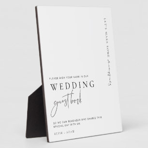 Estelle Modern Minimal Wedding Guest Book Sign Fotoplatte