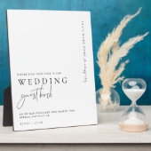 Estelle Modern Minimal Wedding Guest Book Sign Fotoplatte (Seite)