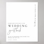Estelle Modern Minimal Wedding Guest Book Sign Poster (Vorne)