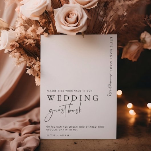 Estelle Modern Minimal Wedding Guest Book Sign Poster