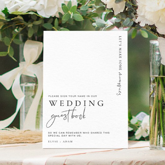 Estelle Modern Minimal Wedding Guest Book Sign Poster