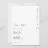 Estelle Modern Minimalistisch Wedding Tischnummer (Vorderseite)