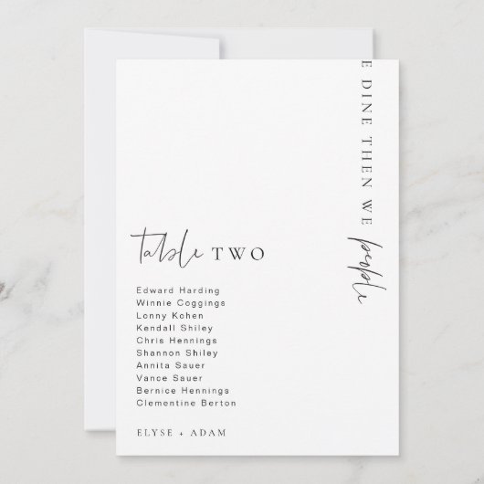 Estelle Modern Minimalistisch Wedding Tischnummer (Rückseite)