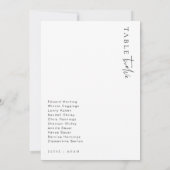 Estelle Modern Minimalistisch Wedding Tischnummer (Rückseite)
