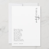 Estelle Modern Minimalistisch Wedding Tischnummer (Rückseite)