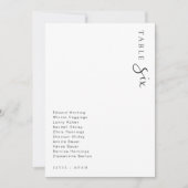 Estelle Modern Minimalistisch Wedding Tischnummer (Vorderseite)