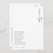 Estelle Modern Minimalistisch Wedding Tischnummer (Vorne/Hinten)