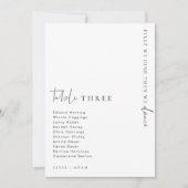 Estelle Modern Minimalistisch Wedding Tischnummer (Vorderseite)