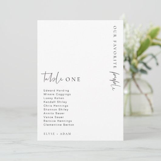 Estelle Modern Minimalistisch Wedding Tischnummer (Stehend Vorderseite)